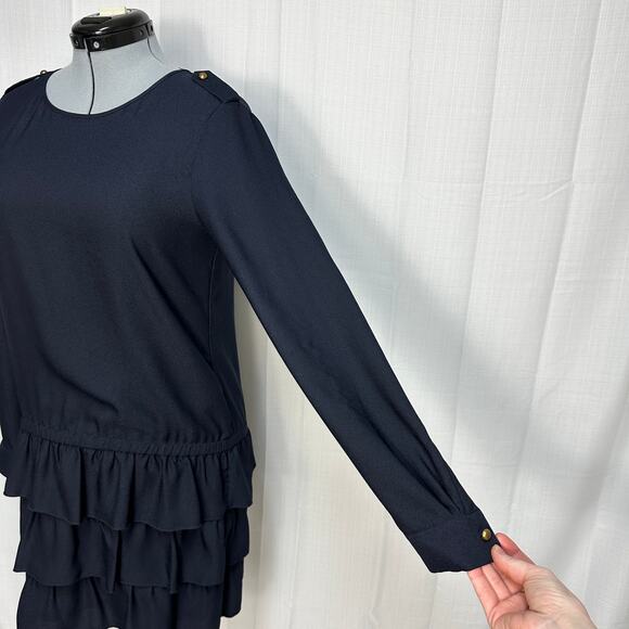 Scotch & Soda Club Voyage Ruffle Tier Dress Elastic Drop Waist Nautical Sz: M - Picture 3 of 11